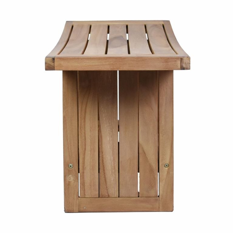 Stołek DIVERO, drewno tekowe, 60 x 35 x 45 cm